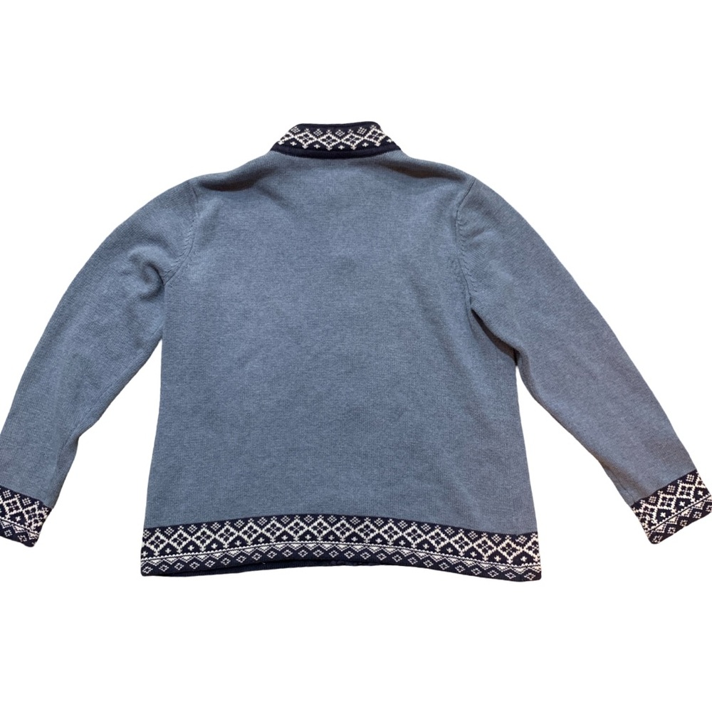 Vintage THE TOG SHOP Womens Sz M Button Up Snowflake Sweater Blue Embroidered - Picture 2 of 9